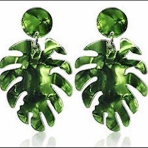 🖤 Tropical Leaf earrings - green